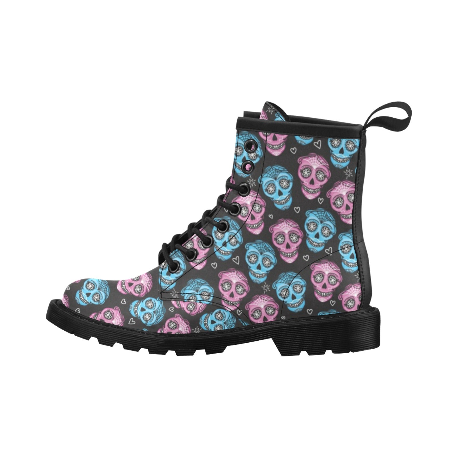 Day of the Dead Skull Print Pattern Women's Boots