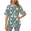 Llama Cactus Pattern Print Design 03 Women's Hawaiian Shirt