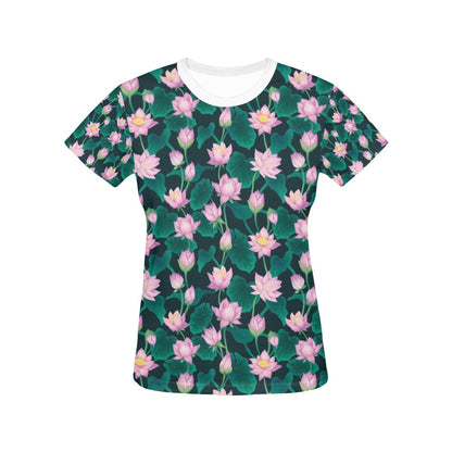 Water Lily Print Design LKS302 Women's  T-shirt