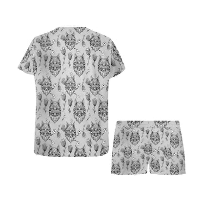 Tribal Pattern Print Design LKS306 Women's Short Pajama Set
