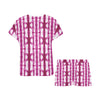 Tie Dye Dark Pink Print Design LKS303 Women's Short Pajama Set