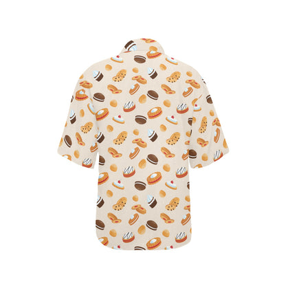 Biscuit Pattern Print Design 01 Women's Hawaiian Shirt