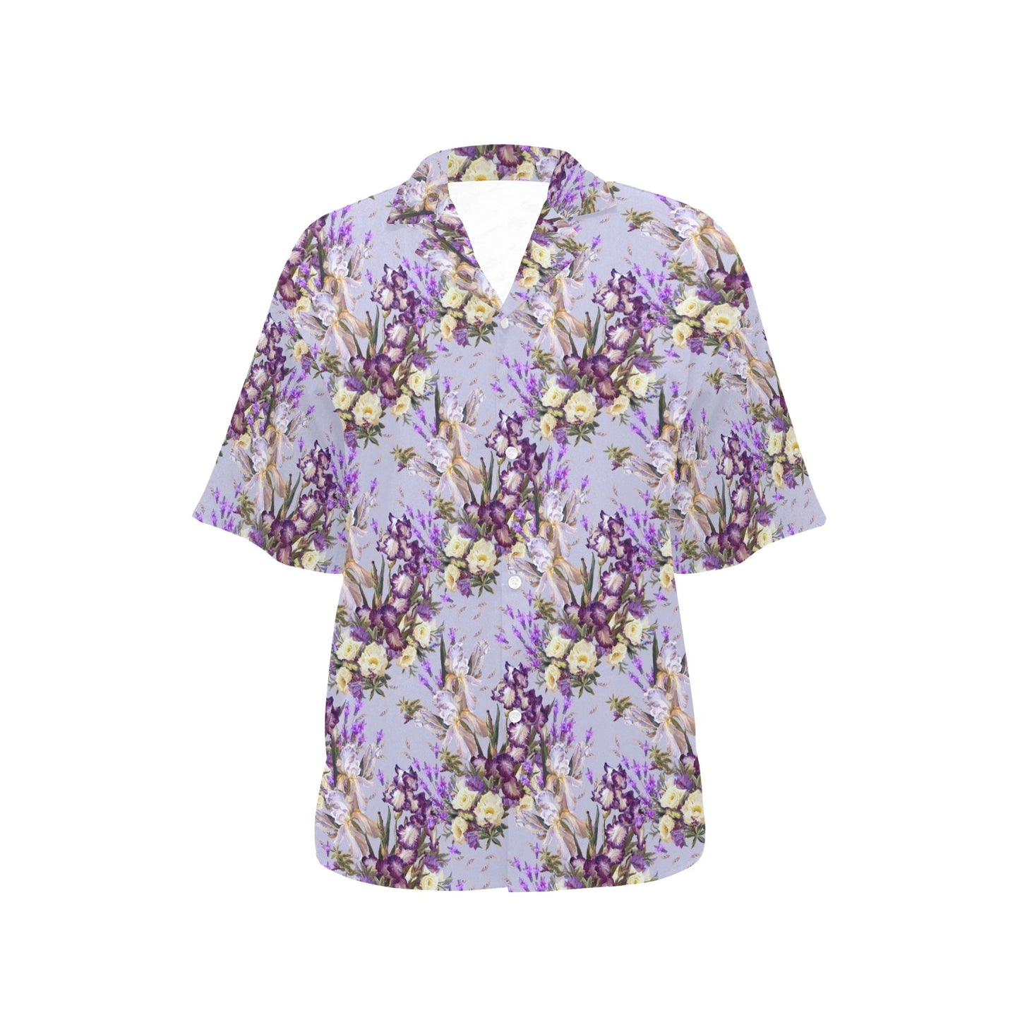 Iris Pattern Print Design IR07 Women's Hawaiian Shirt
