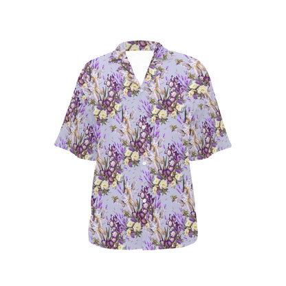 Iris Pattern Print Design IR07 Women's Hawaiian Shirt