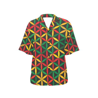 Rasta Pattern Print Design A04 Women's Hawaiian Shirt