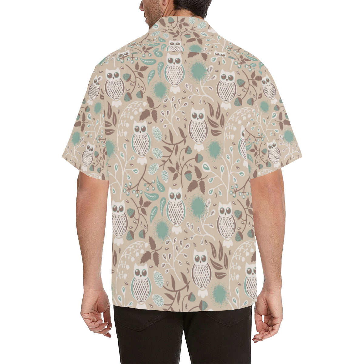Owl Pattern Print Design A02 Men's Hawaiian Shirt
