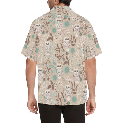 Owl Pattern Print Design A02 Men's Hawaiian Shirt