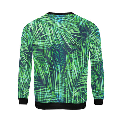 Palm Leaves Pattern Print Design PL02 Men Long Sleeve Sweatshirt