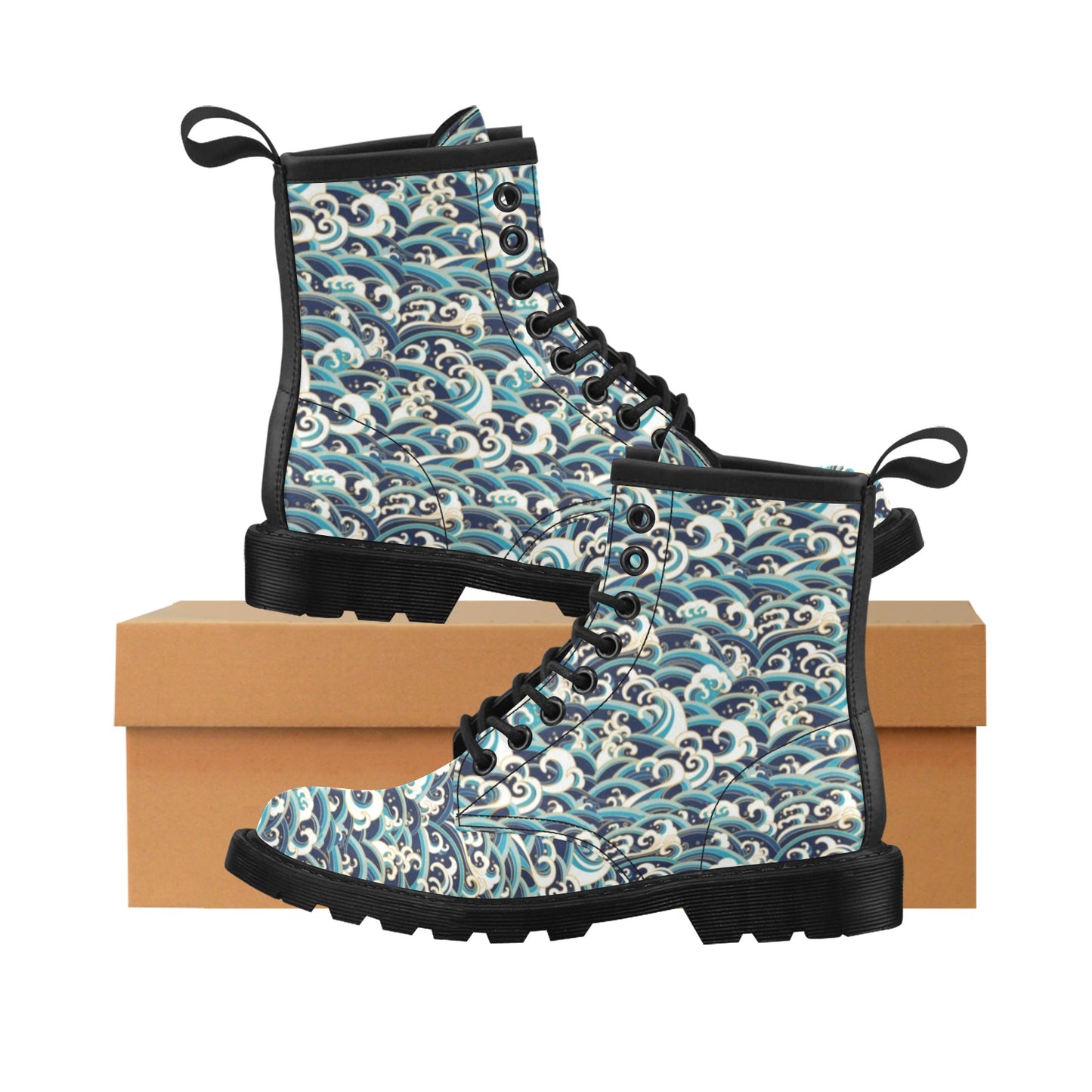 Surf Wave Pattern Women's Boots