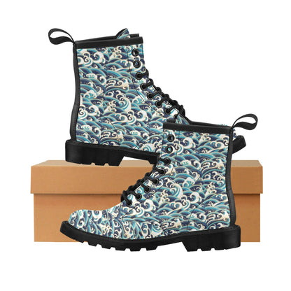 Surf Wave Pattern Women's Boots