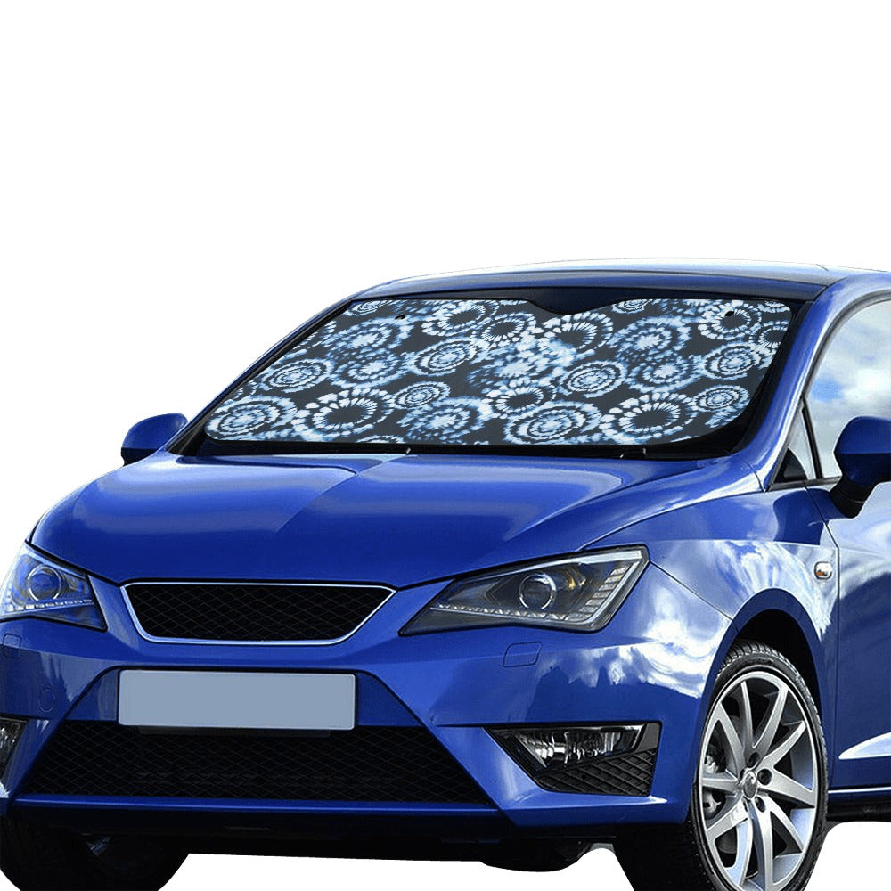 Tie Dye Dark Blue Print Design LKS306 Car front Windshield Sun Shade