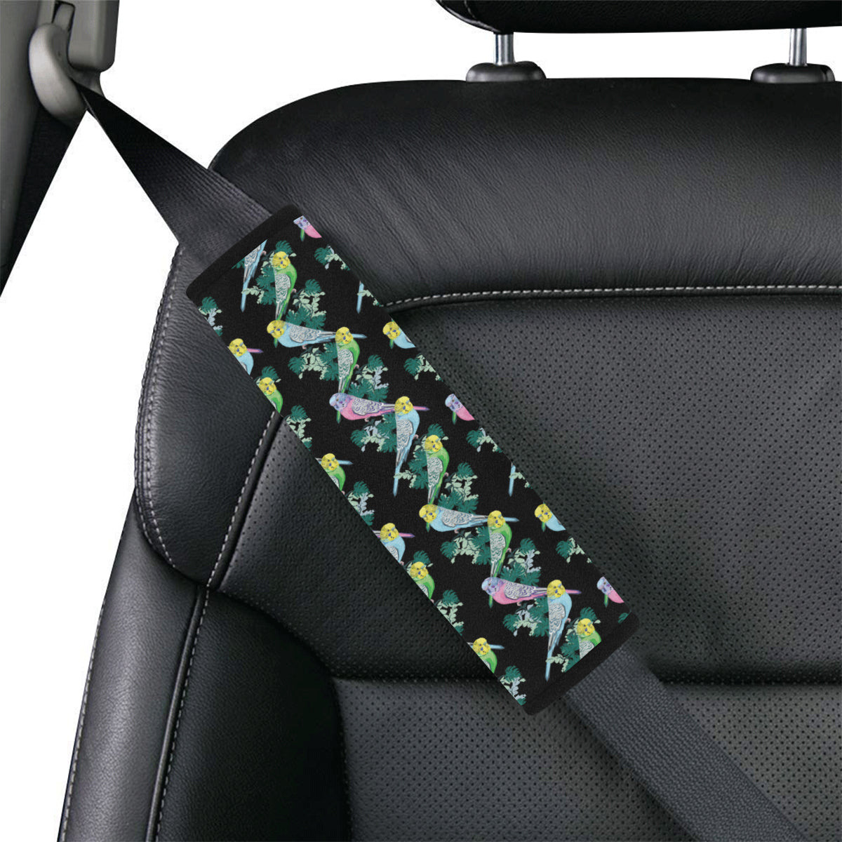 Budgerigar Pattern Print Design 03 Car Seat Belt Cover