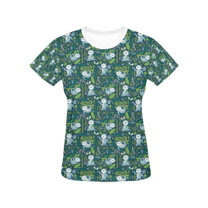 Sloth Print Design LKS304 Women's  T-shirt