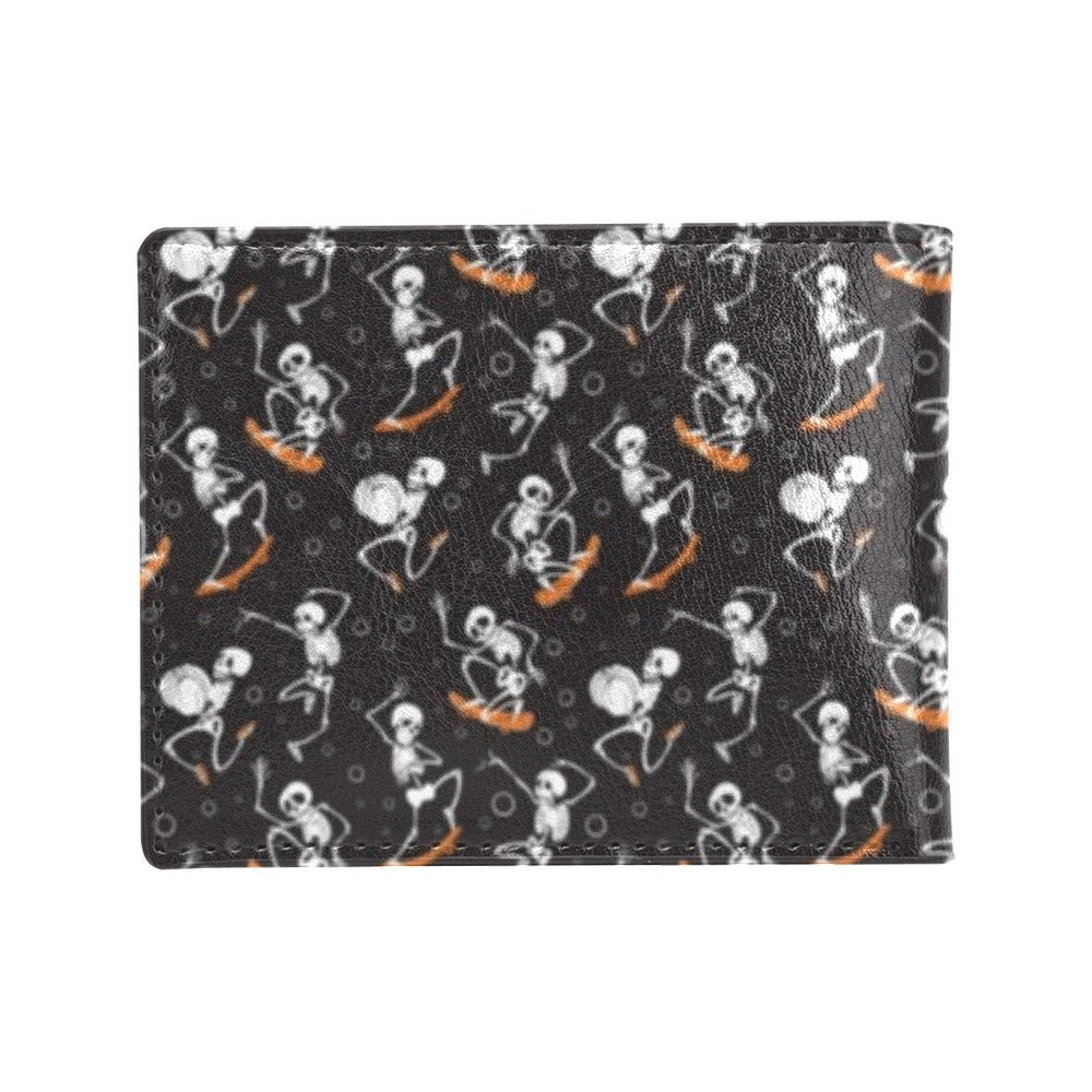 Skateboard With Skeleton Print Design LKS303 Men's ID Card Wallet
