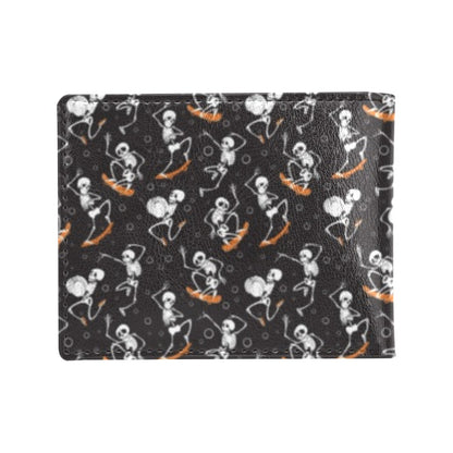 Skateboard With Skeleton Print Design LKS303 Men's ID Card Wallet