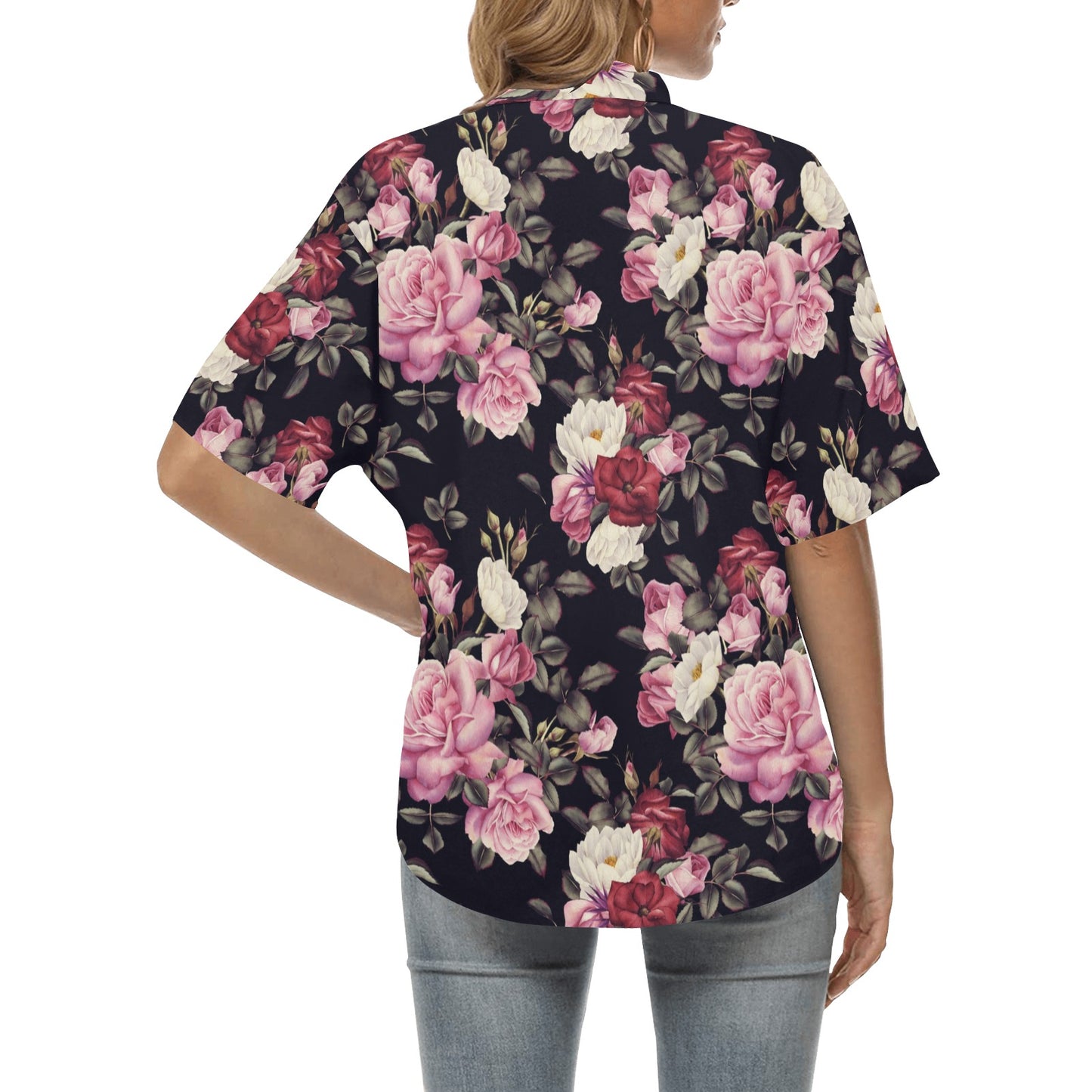 Rose Pattern Women's Hawaiian Shirt