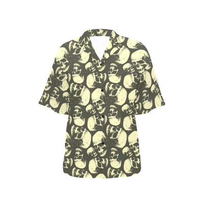 Skull Print Design LKS302 Women's Hawaiian Shirt