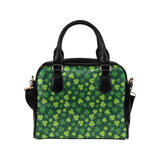 Clover  Pattern Print Design 02 Shoulder Handbag