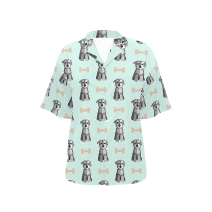 Schnauzers Pattern Print Design A03 Women's Hawaiian Shirt