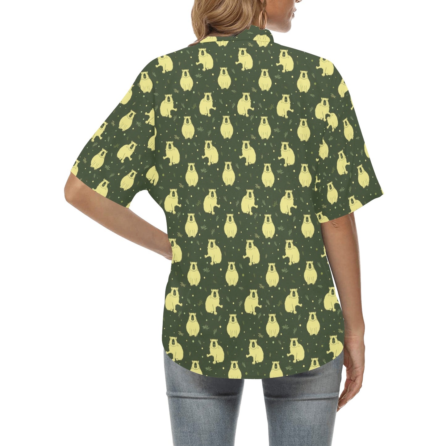 Capybara Pattern Print Design 03 Women's Hawaiian Shirt