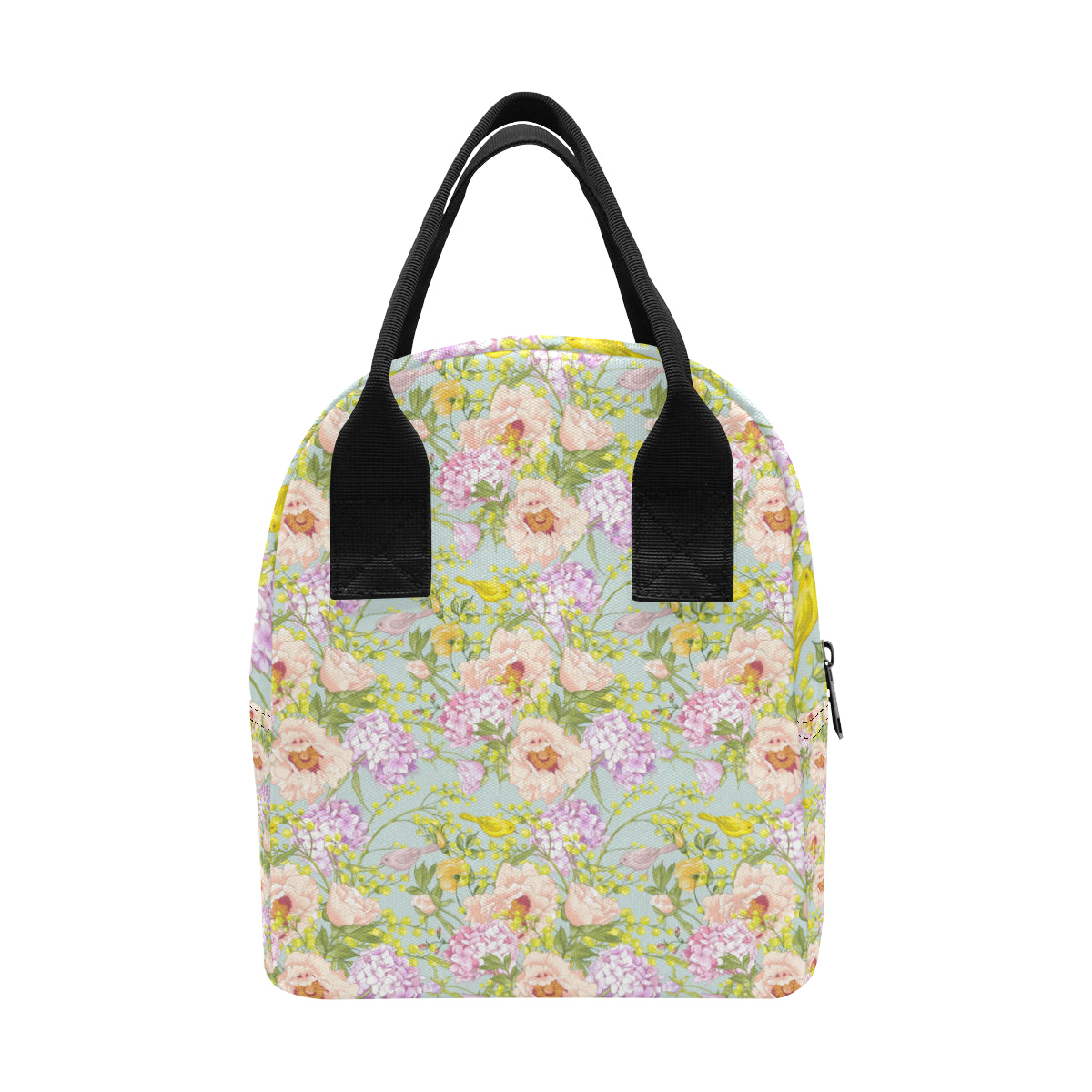Hydrangea Pattern Print Design HD02 Insulated Lunch Bag