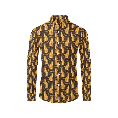 Cheetah Pattern Print Design 03 Men's Long Sleeve Shirt