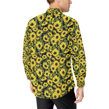 Sunflower Fresh Bright Color Print Men's Long Sleeve Shirt