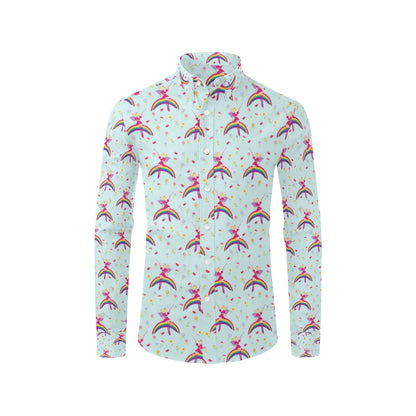 Fairy with Rainbow Print Pattern Men's Long Sleeve Shirt