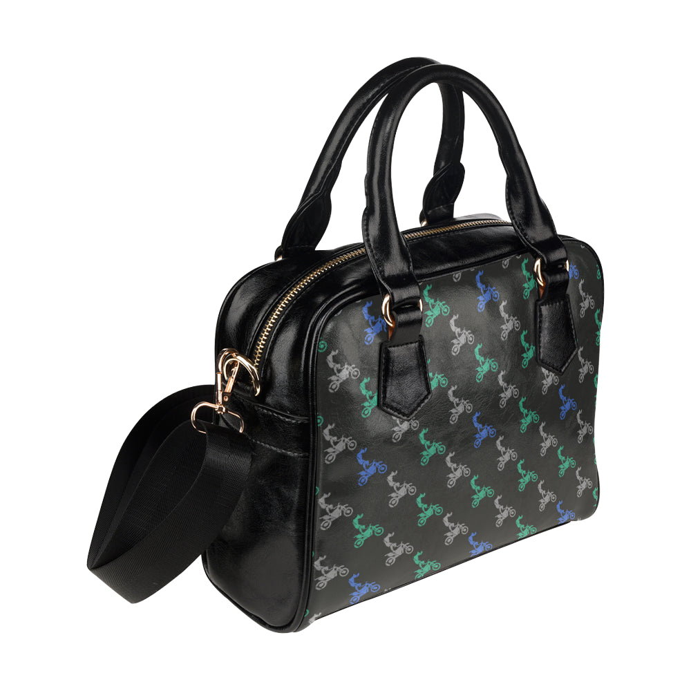 Motocross Pattern Print Design 02 Shoulder Handbag
