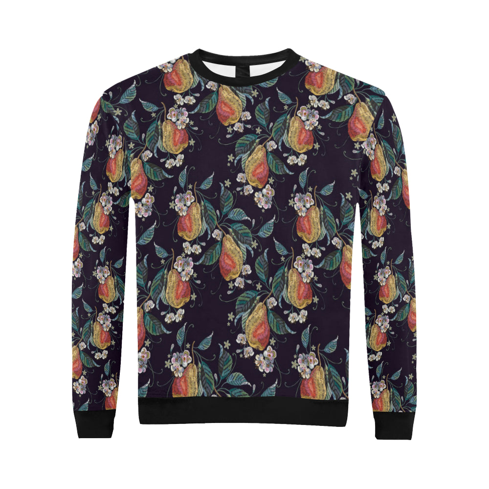 Pear Pattern Print Design PE02 Men Long Sleeve Sweatshirt