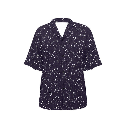 Zodiac Star Pattern Design Print Women's Hawaiian Shirt