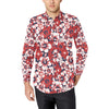 Red Hibiscus Pattern Print Design HB01 Men's Long Sleeve Shirt