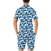 Ocean Wave Pattern Print Men's Romper