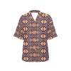 Aztec Pattern Print Design 09 Women's Hawaiian Shirt