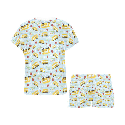 School Bus Back To School Print Design LKS303 Women's Short Pajama Set
