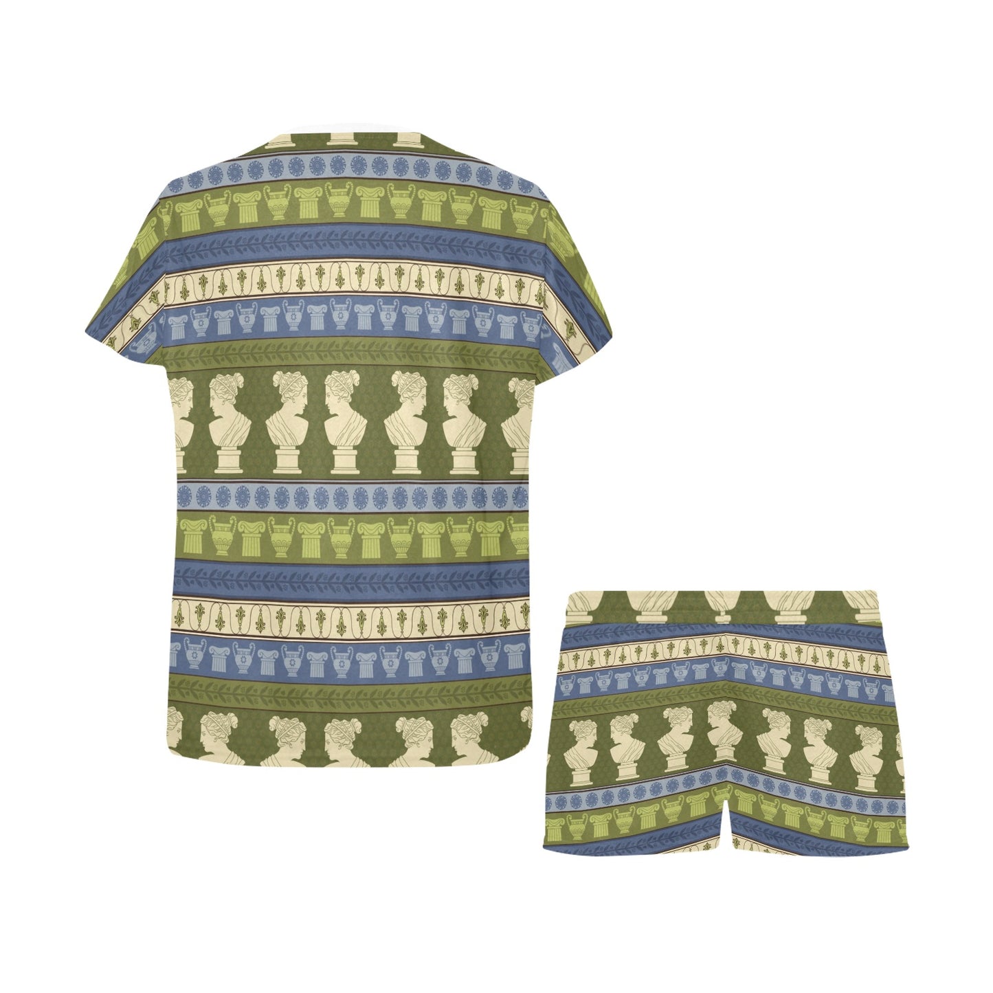 Ancient Greek Statue Print Design LKS301 Women's Short Pajama Set