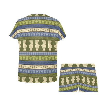 Ancient Greek Statue Print Design LKS301 Women's Short Pajama Set