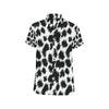 Cheetah Black Print Pattern Men's Short Sleeve Button Up Shirt