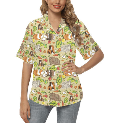 Guinea Pig Pattern Print Design 02 Women's Hawaiian Shirt