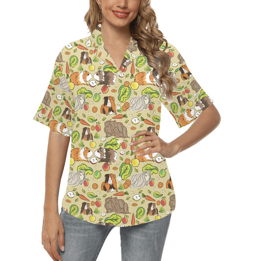 Guinea Pig Pattern Print Design 02 Women's Hawaiian Shirt