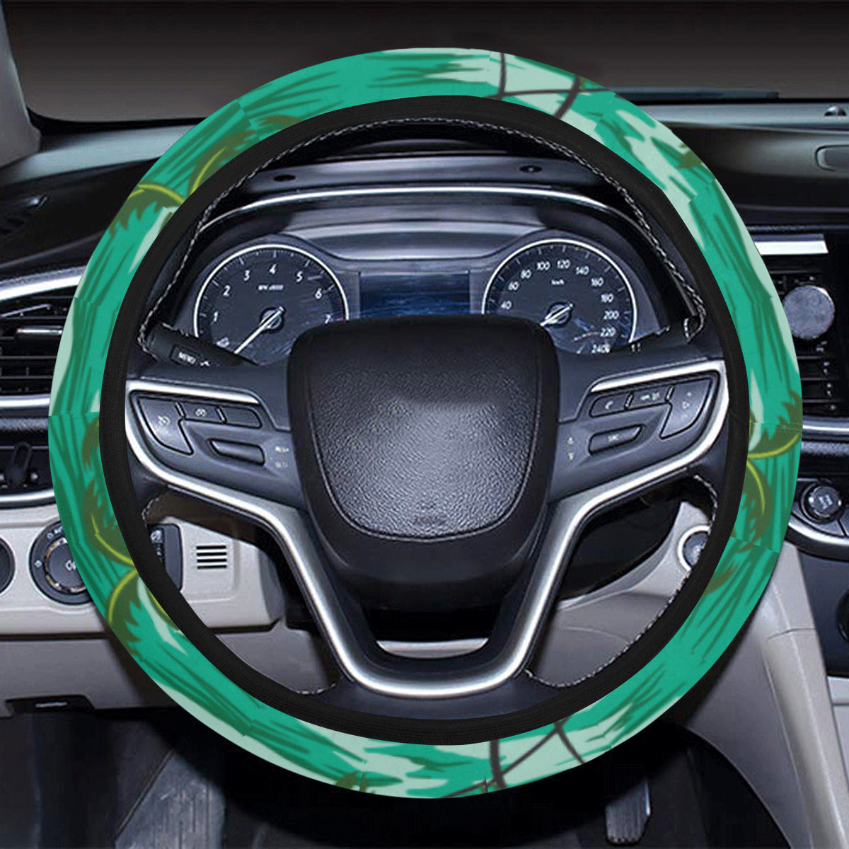 Palm Tree Pattern Print Design A01 Steering Wheel Cover with Elastic Edge