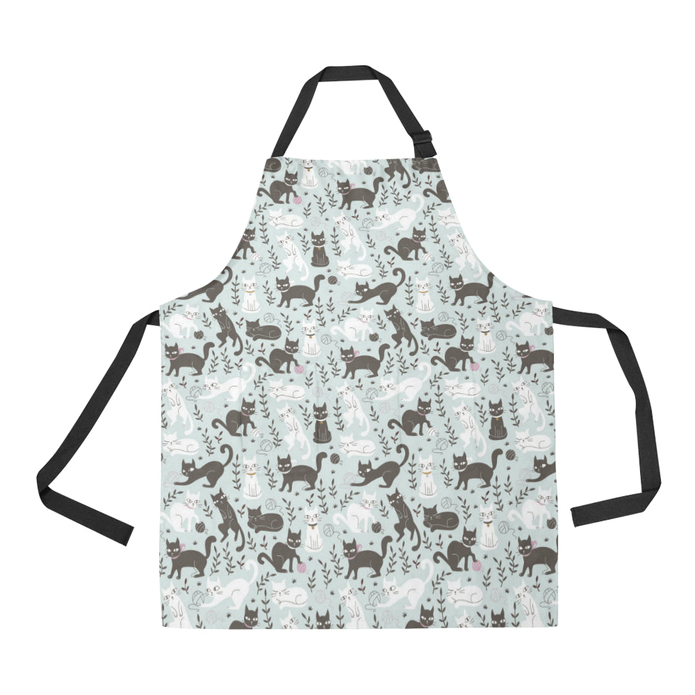 Cat Pattern Print Design 08 Apron with Pocket