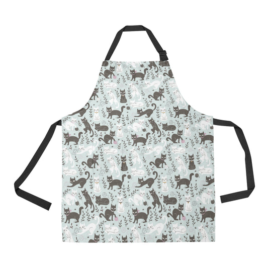 Cat Pattern Print Design 08 Apron with Pocket