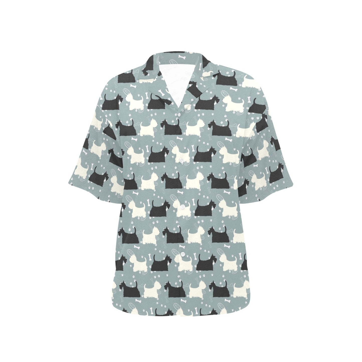 Scottish Terriers Print Design LKS301 Women's Hawaiian Shirt