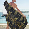 Tiger Gold Print Design LKS307 Beach Towel 32" x 71"