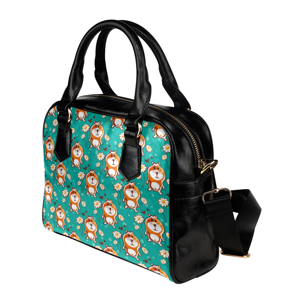 Hamster Pattern Print Design 01 Shoulder Handbag
