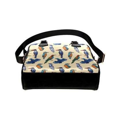 Kingfisher Bird Pattern Print Design 04 Shoulder Handbag