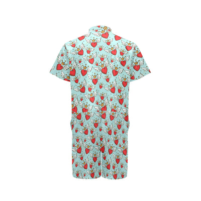 Angel Wings Heart Pattern Print Design 02 Men's Romper