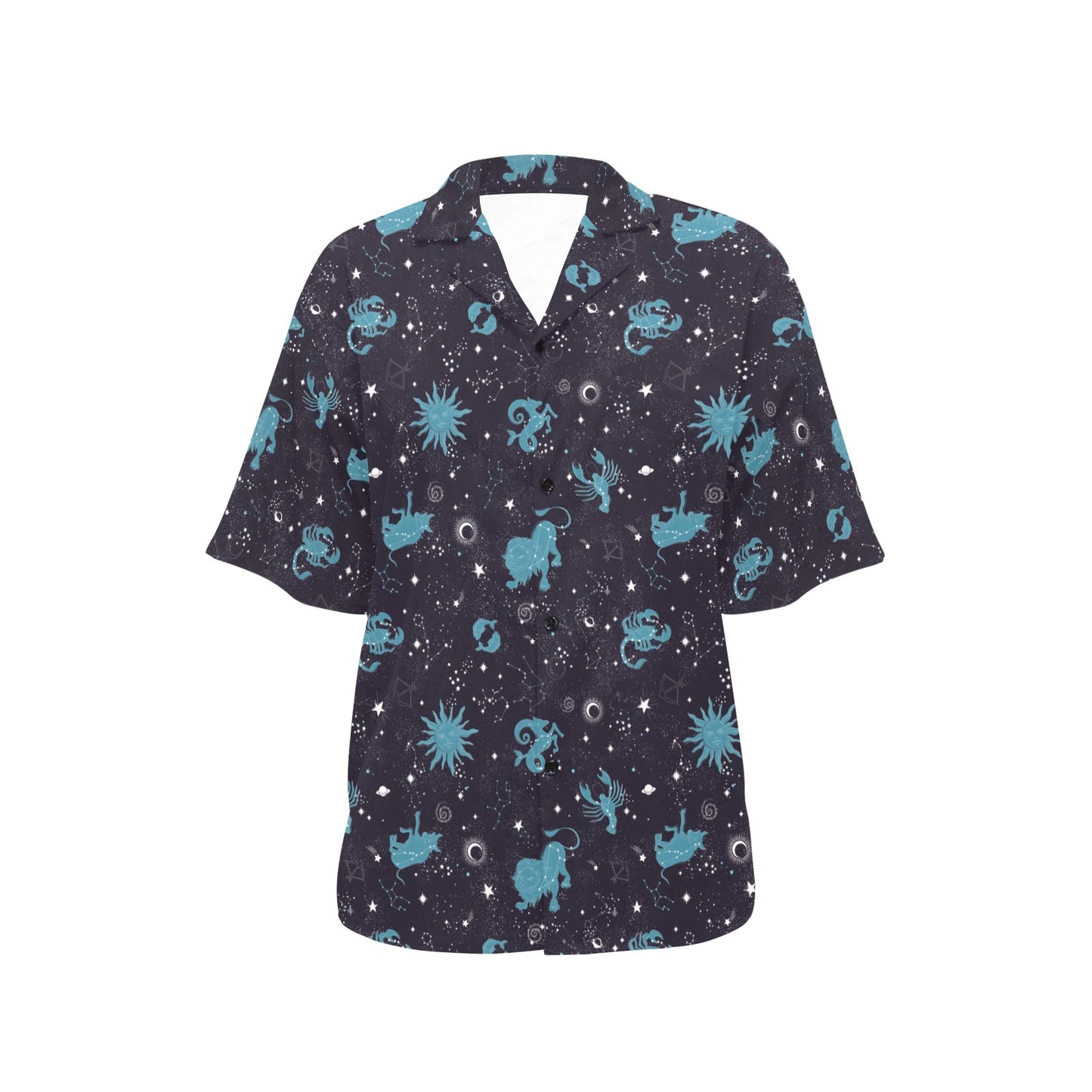Zodiac Print Design LKS303 Women's Hawaiian Shirt