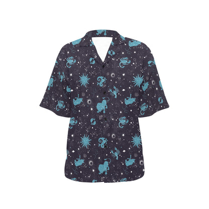 Zodiac Print Design LKS303 Women's Hawaiian Shirt